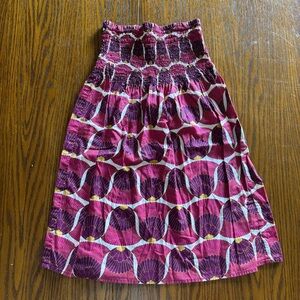 Forever 21 100% Cotton Ruched Strapless Pink and Purple Top Size S